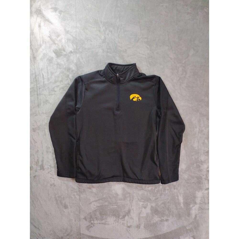 Iowa Hawkeyes x Rival Threads Golf Jacket Mens S Black 1/4 Zip Fleece Lined NCAA